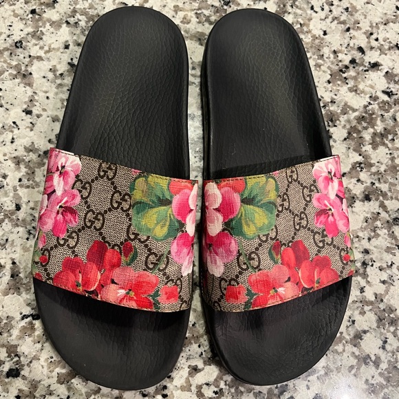 Gucci Shoes - Gucci Blooms Supreme Slides